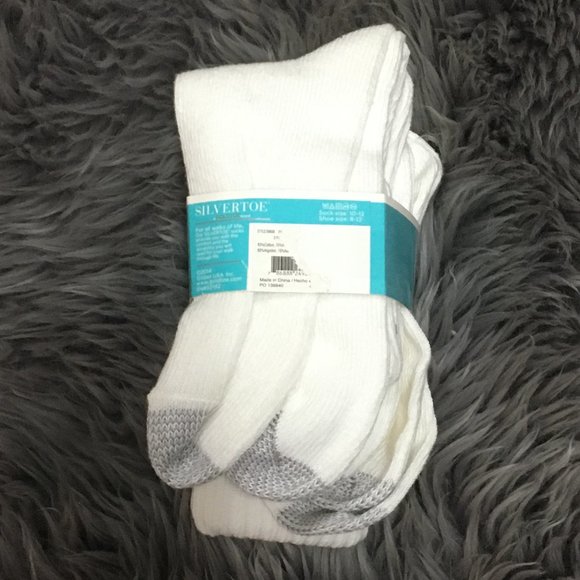 Silvertoe | Women's Socks | Size 8-13 | 3 Pairs | White - Picture 2 of 2